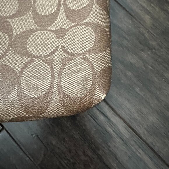 Coach Signature C File Khaki & Brown Canvas Crossbody Bag - Picture 3 of 12